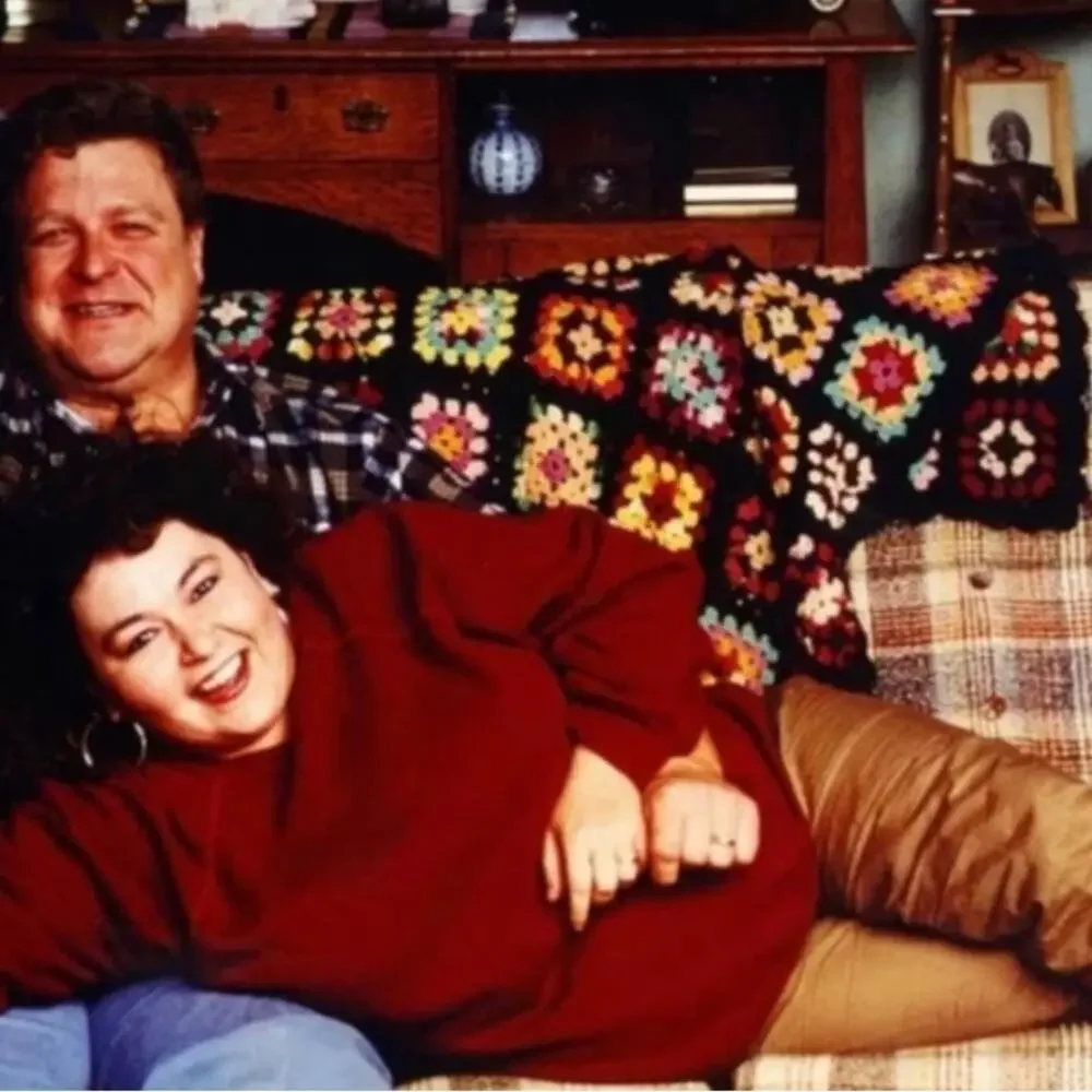 ROSEANNE GRANNY SQUARE AFGHAN Handmade Crochet Blanket Multi Color FAST SHIP